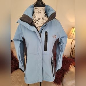 The North Face NWOT Light Blue and Dark Gray Women's Softshell Jacket